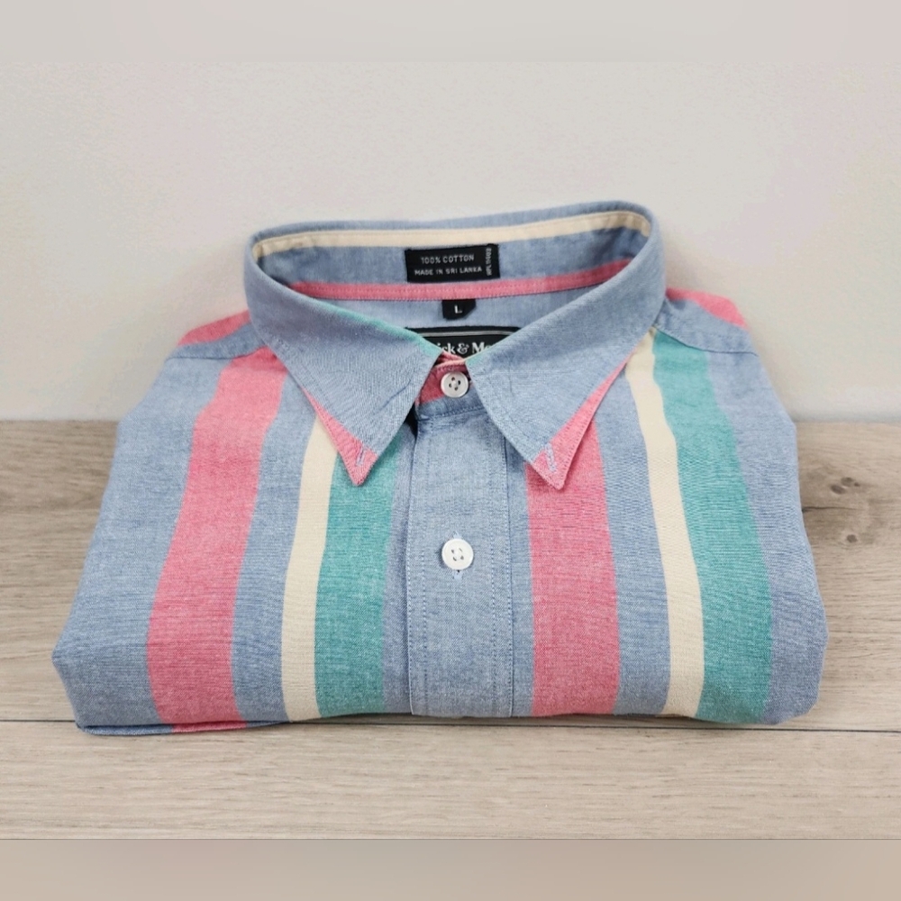 Preswick & Moore Shirt Mens Large Multicolor Long Sleeve Button Up Colorblock